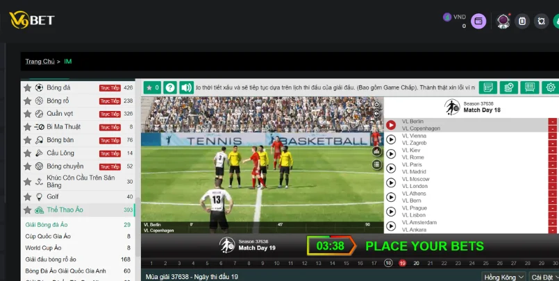 Diễn biến cá cược thể thao ảo