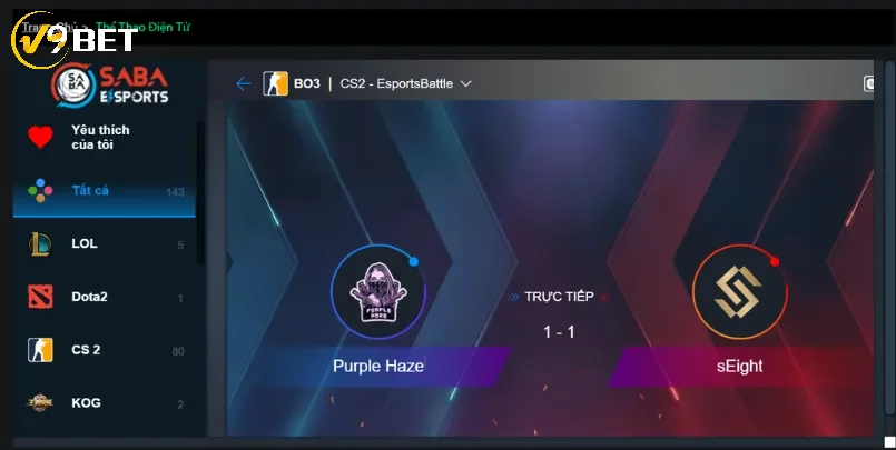 Quy trình tham gia cá cược Thể Thao điện tử tại V9Bet