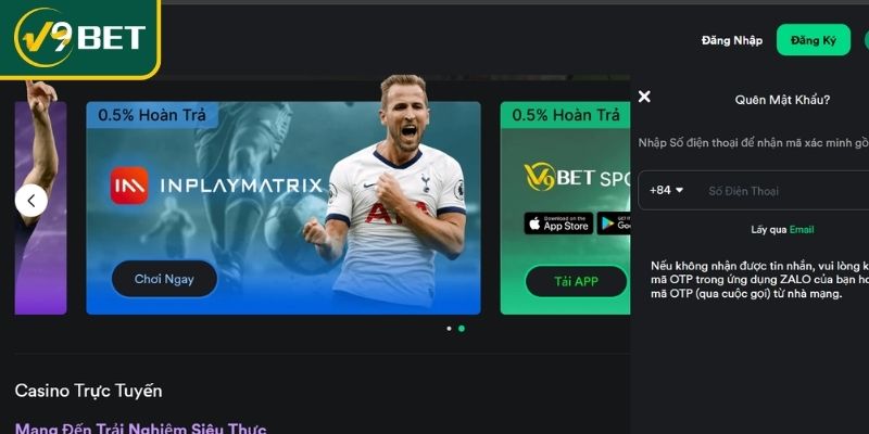 Liên hệ lấy lại tài khoản từ quên mật khẩu V9BET